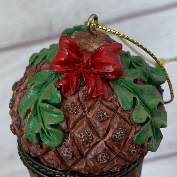 Vintage Acorn Trinket Box Christmas Tree Ornament - Picture 7 of 16